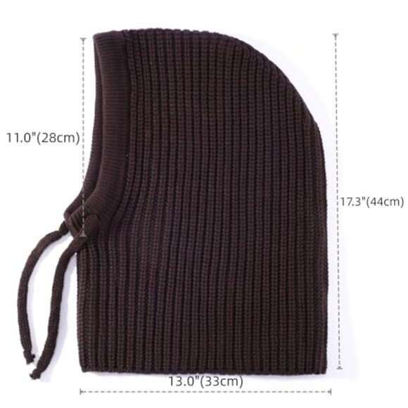 Knit Hooded Scarf Hat Balaclava Beanie Neck Gaiter Winter Warm main image 7
